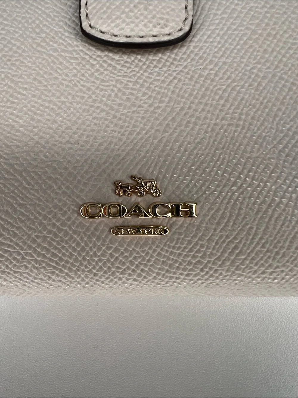 Coach (F11484) Medium Corner Zip Leather Wallet in Chalk